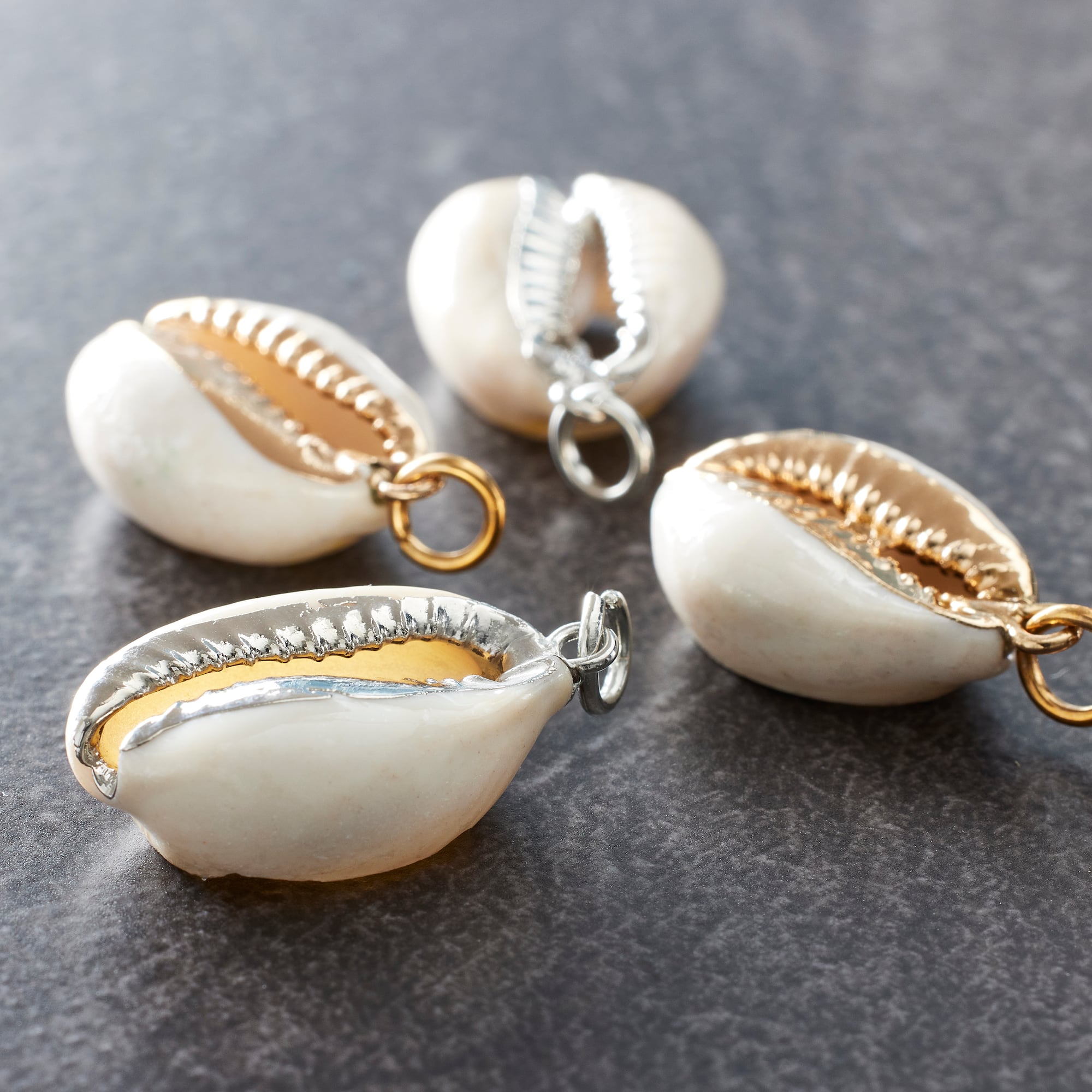 Charmalong™ Gold & Rhodium Shell Charms by Bead Landing™